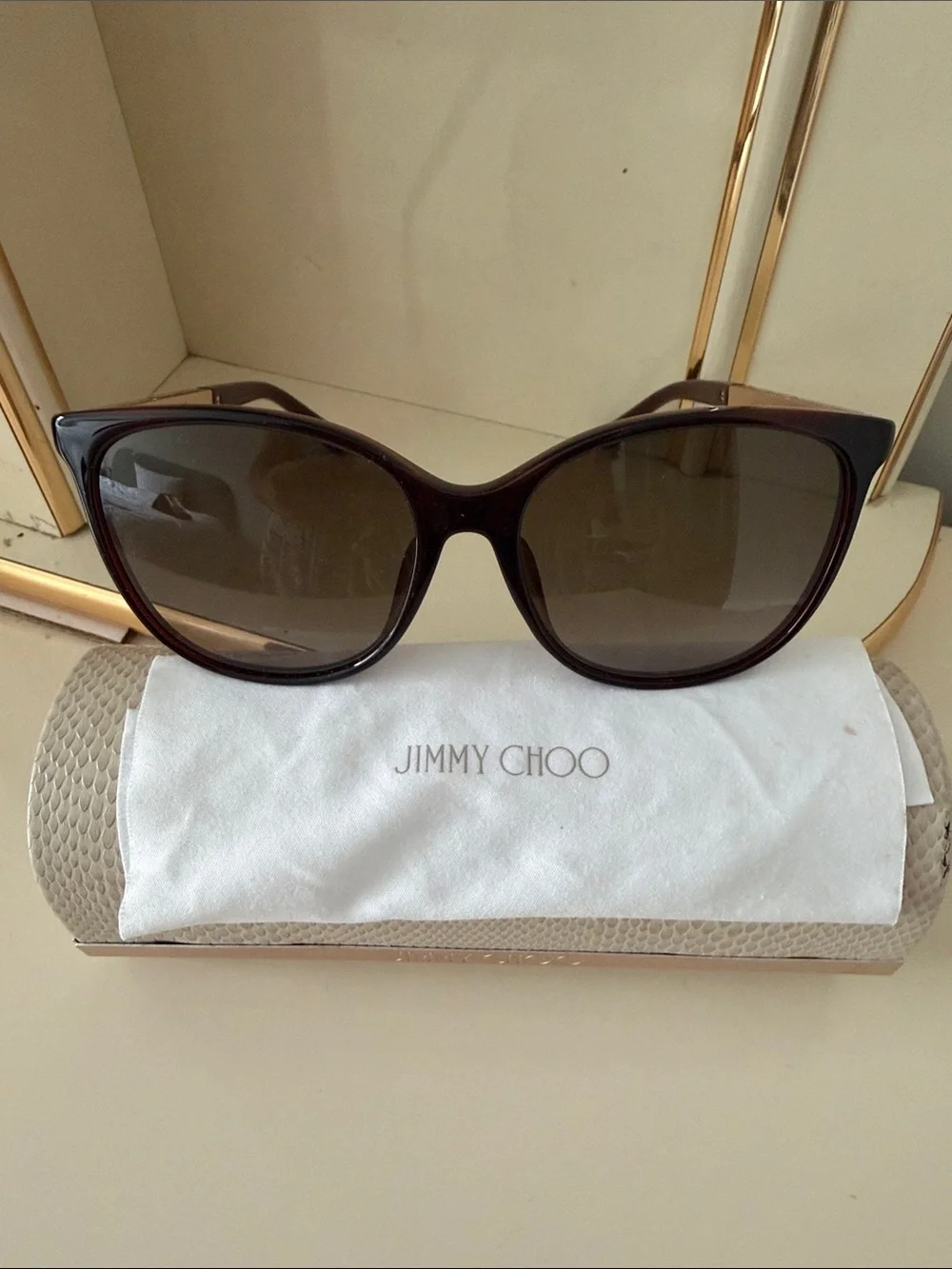 Jimmy Choo Brown Gradient Cat-Eye Sunglasses